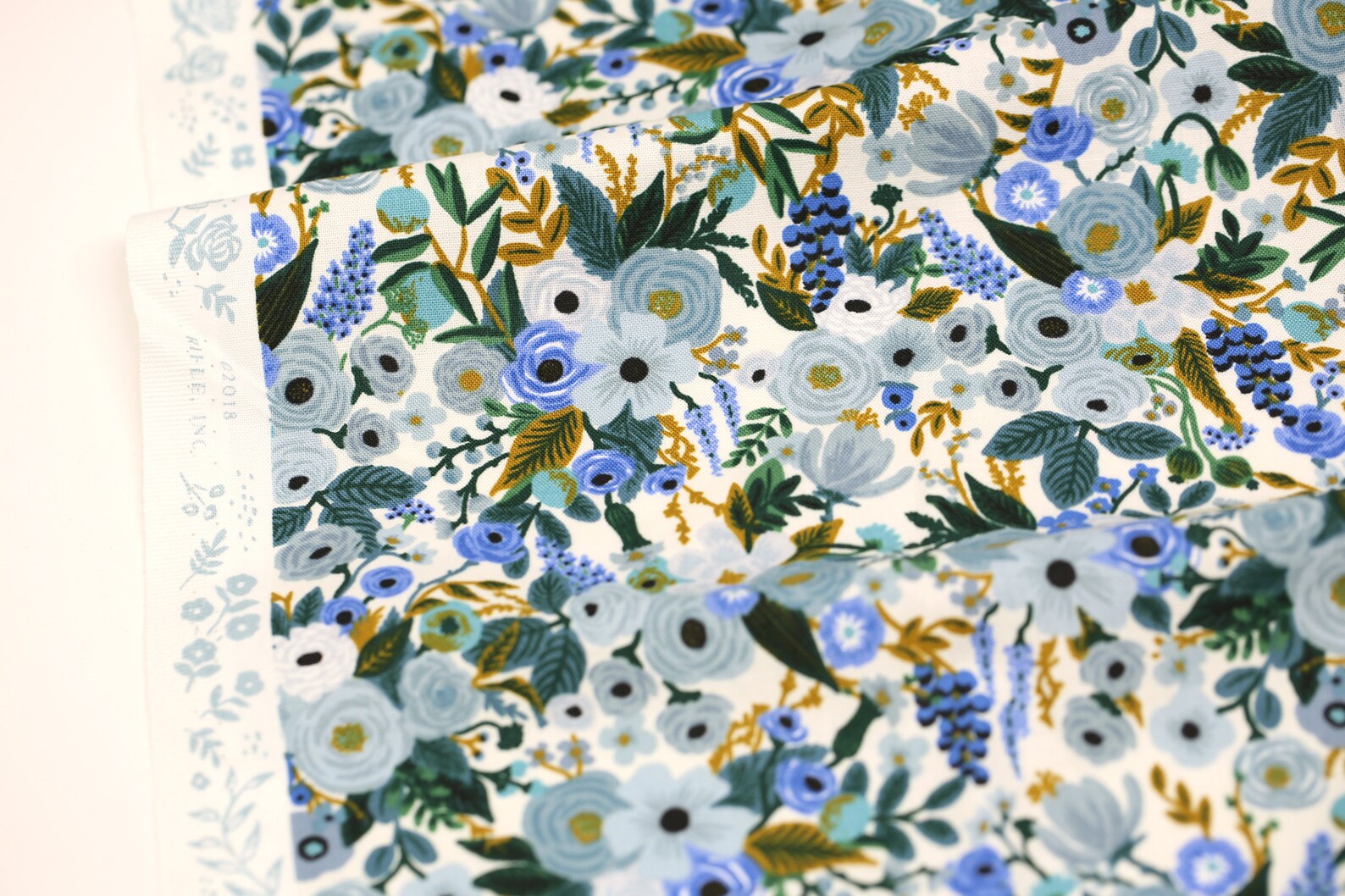 Rifle Paper Garden Party Petite Blue Floral Fabric Rifle Etsy