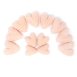 Pale Peach Felt Hearts | Mini Felt Hearts | Mini Wool Hearts | Valentine Garland | Valentine Gift |  | Felt Shape | Photography Prop