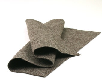 100 Percent Wool Felt Sheet  in Color HEATHER BROWN - 18" X 18" Wool Felt Sheet - Merino Wool Felt