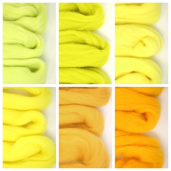 Merino Wool Roving 21 micron Yellow Roving | Wet Felting Wool | Needle Felting Fibers| Felting Fibers  | Wool Combed Tops  | Spinning Fibers