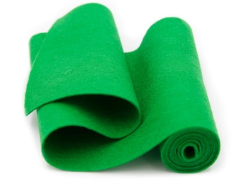100 Percent Wool Felt Roll - Wool Felt color BRIGHT GREEN - 5" X 36" Wool Felt - 100% Wool Felt