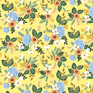 Primavera BIRCH YELLOW // Rifle Paper Co // Fabric Felt // Felt Backed Fabric // Cotton Fabric