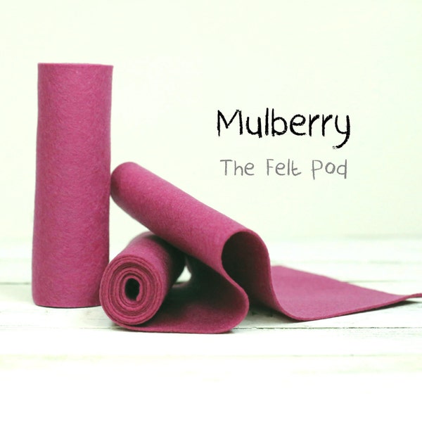 100 Percent Wool Felt Roll - Wool Felt color MULBERRY- 5" X 36" Wool Felt - 100% Wool Felt