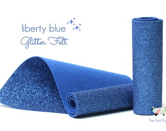 Filc brokatowy - LIBERTY BLUE Filc brokatowy - Filc wełniany Brokat - Drobny brokat - Filc wełniany