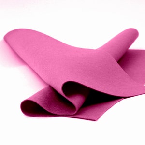Wool Felt Sheet - 100% Wool Felt in Color MULBERRY - 18&quot; X 18&quot; Wool Felt - Merino Wool Felt - European Wool Felt