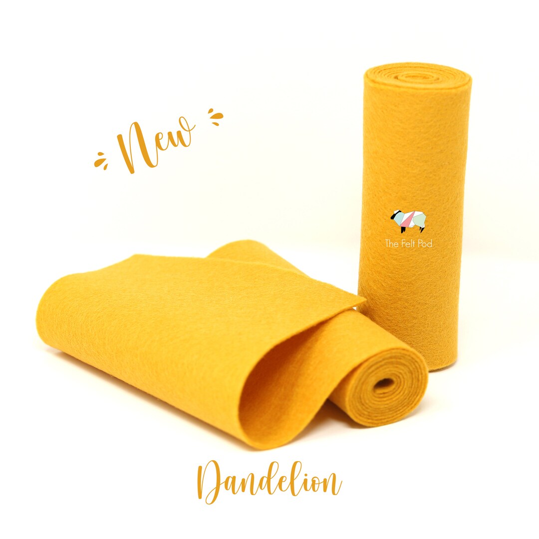 Wool Felt Roll 100 Wool Felt in Color DANDELION 5 X 36 Wool Felt Roll