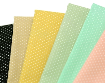 Robert Kaufman Sevenberry Polka Dot Basics  | Cotton Basics White Polka Dots