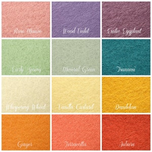 100 Percent Wool Felt Sheets 5 Sheets of 8 X 12 Felt You Pick Color Merino Wool Felt European Wool Felt image 2