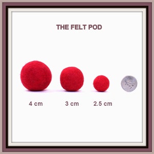 Felt Balls // DIY Garland // DIY Mobile // diy Necklace // Felt Poms // Pure Wool Beads // PLUM // 2.5 cm image 5