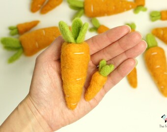 Large Felt Carrot | Felt Food | Waldorf Toy | Bowl Fillers | Felt Shapes | Easter Decor | Easter Basket Filler | Easter Cat Toys