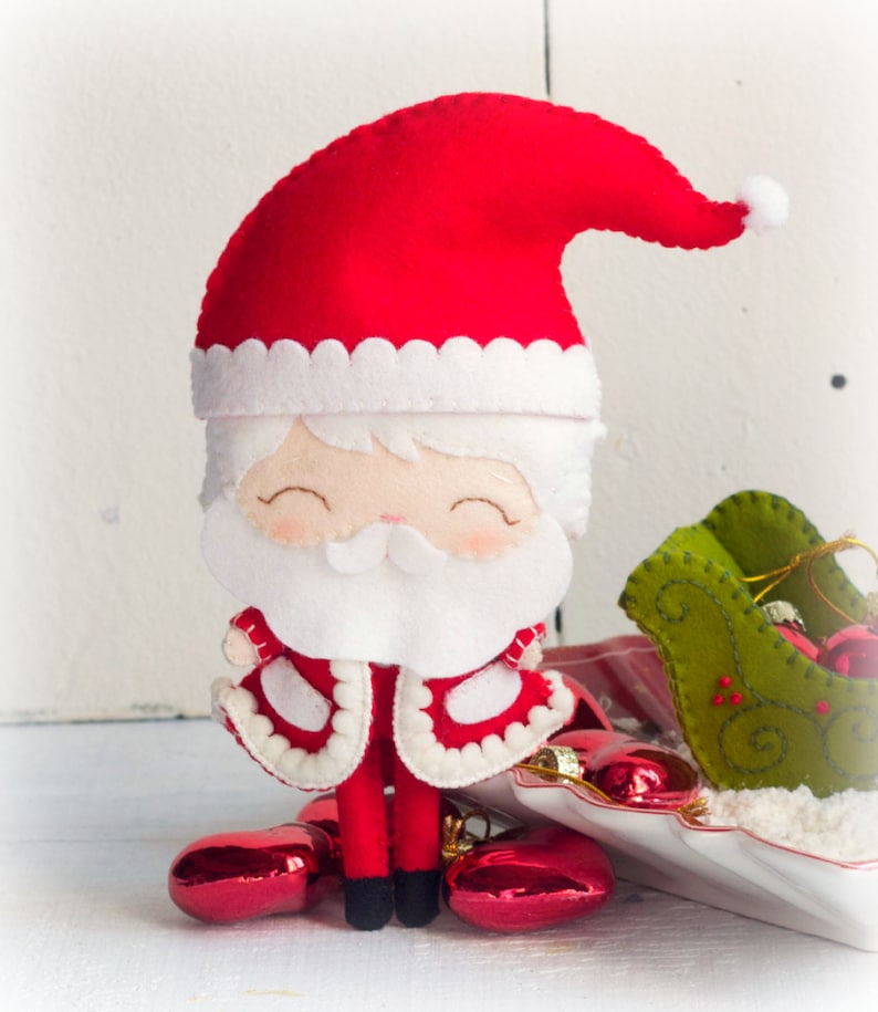 SANTA & RUDOLPH Doll Kit // Wool Felt Doll Kit // Noialand Etsy