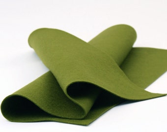 100% Wool Felt Sheet in Color OLIVE - 18" X 18" Wool Felt Sheet - Merino Wool Felt - Premium Craft Felt