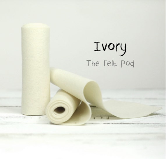 100 Percent Wool Felt Roll in color IVORY - Wool Felt - Merino Wool - Craft  Felt