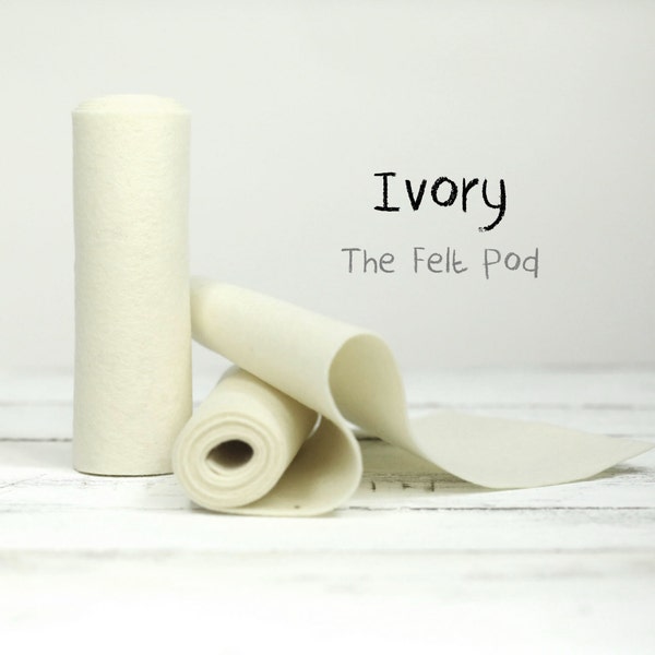 100 Percent Wool Felt Roll in color IVORY - Wool Felt - Merino Wool - Craft Felt