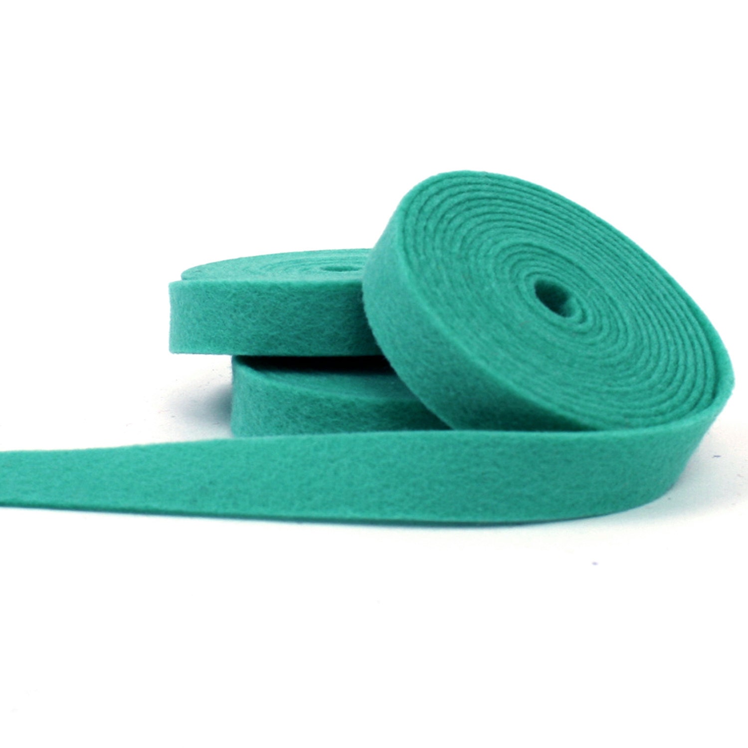 Wool Felt Ribbon - 100% Wool Felt Ribbin in Color TEAL - 1/2