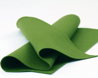 100% Wool Felt Sheet in Color MOSS - 18" X 18" Wool Felt Sheet - Merino Wool Felt - European Wool Felt