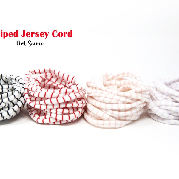 Striped Jersey Cords - 3  or 6 Yards | Spaghetti Yarn | Jersey Necklace Cords