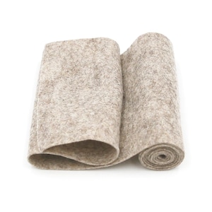 100 Prozent Wollfilz in der Farbe Heather Beige - 13 cm X 92 cm Wollfilz aus Merinowolle