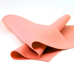 100 Percent Wool Felt Sheet in Color PAPAYA - 18&quot; X 18&quot; Wool Felt Sheet - Merino Wool Felt