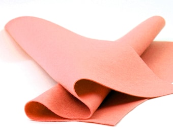 100 Percent Wool Felt Sheet in Color PAPAYA - 18" X 18" Wool Felt Sheet - Merino Wool Felt