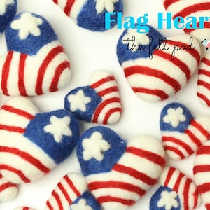 American Flag Hearts | Patriotic Heart | American Flag Felt Heart