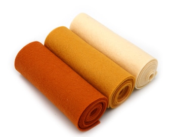 Fall Wool Felt | Fall Felt Colors | 100% Percent Wool Felt | 5" X 36" Pure Wool Felt
