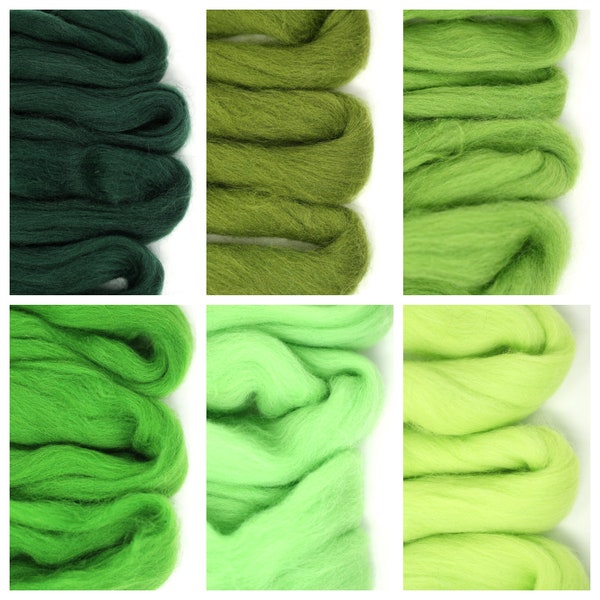 Merino Wool Roving 21 micron Green Roving | Wet Felting Wool | Needle Felting Fibers| Felting Fibers  | Wool Combed Tops  | Spinning Fibers