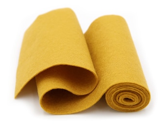 Wool Felt Roll in color MUSTARD - 100% Wool Felt - 5&quot; X 36&quot; Wool Felt - Yellow Felt
