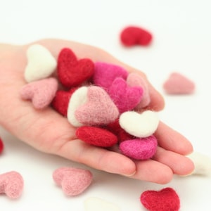 Felt Hearts 2 cm Felt Hearts Mini Wool Felt Valentine Hearts Wool Felt Hearts Tiny Hearts image 4