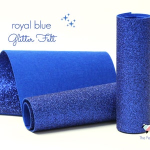 Glitter Felt - ROYAL BLUE Glitter Felt  - Wool Felt Glitter - Fine Glitter - Wool Felt