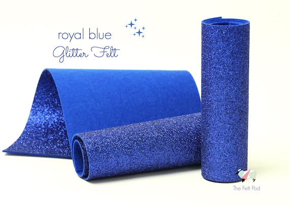 Glitter Felt - ROYAL BLUE Glitter Felt  - Wool Felt Glitter - Fine Glitter - Wool Felt