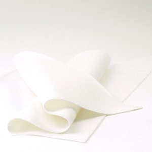 Feuille de feutre 100% laine en couleur BLANC - Feuille de feutre de laine 18 « x 18 » - Feutre de laine mérinos