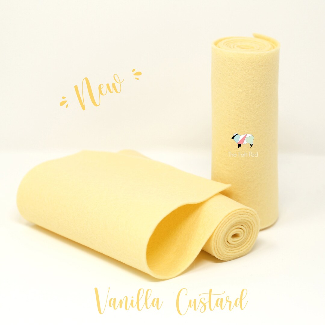 Wool Felt Roll 100 Wool Felt in Color VANILLA CUSTARD 5 X 36 Wool Felt