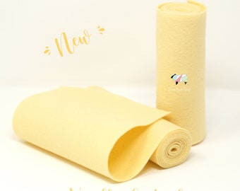 Wool Felt Roll - 100% Wool Felt in Color VANILLA CUSTARD - 5" X 36" Wool Felt Roll