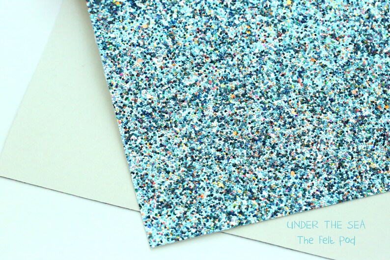 Chunky Glitter Fabric Sheet Blue Glitter DIY Glitter Bows Blue Chunky Glitter Fabric Under The Sea