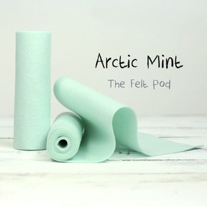 100 Percent Wool Felt Roll - Wool Felt color ARCTIC MINT - 5" X 36" Wool Felt - 100% Wool Felt