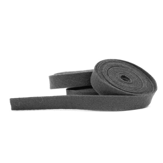 Felt Ribbon Material 100 Percent Wool Felt Ribbon in Color CHARCOAL 1/2 Inch X 2 | Etsy