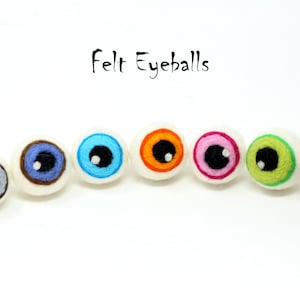 Felt Eyeballs 3 cm // Halloween Eyeballs // Halloween Felt Shapes // Halloween Felt Eyeballs