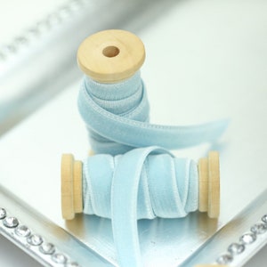 Velvet Ribbon // Double Sided Velvet Ribbon // Double Faced Velvet Ribbon - POWDER BLUE