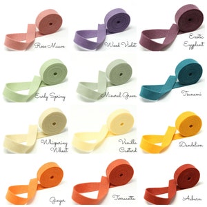 Wool Felt Ribbon - 1/2 inch or 3/4 inch - 12 New Colors