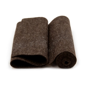 100 Percent Wool Felt Roll - Wool Felt color HEATHER CHOCOLATE - 5&quot; X 36&quot; Wool Felt - 100% Wool Felt
