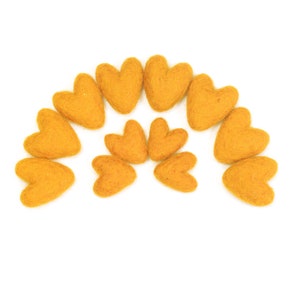 Saffron Felt Hearts | Mini Hearts | Mini Heart Garland | Valentine Hearts | Valentine Gift | Valentine Decor | Bowl Fillers