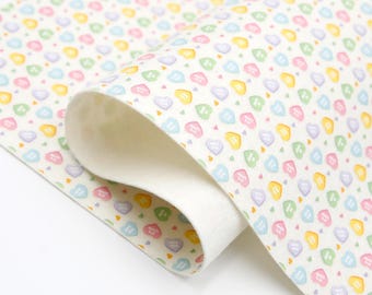 CONVERSATION HEARTS Printed Wool Felt | Valentine Felt | Valentine Wool Felt | Valentine Fabric