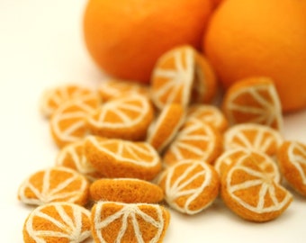 Felt Oranges // Felt Summer Fruits // Felt Sunkist Orange Slices // Sunkist Orange Felt Slices