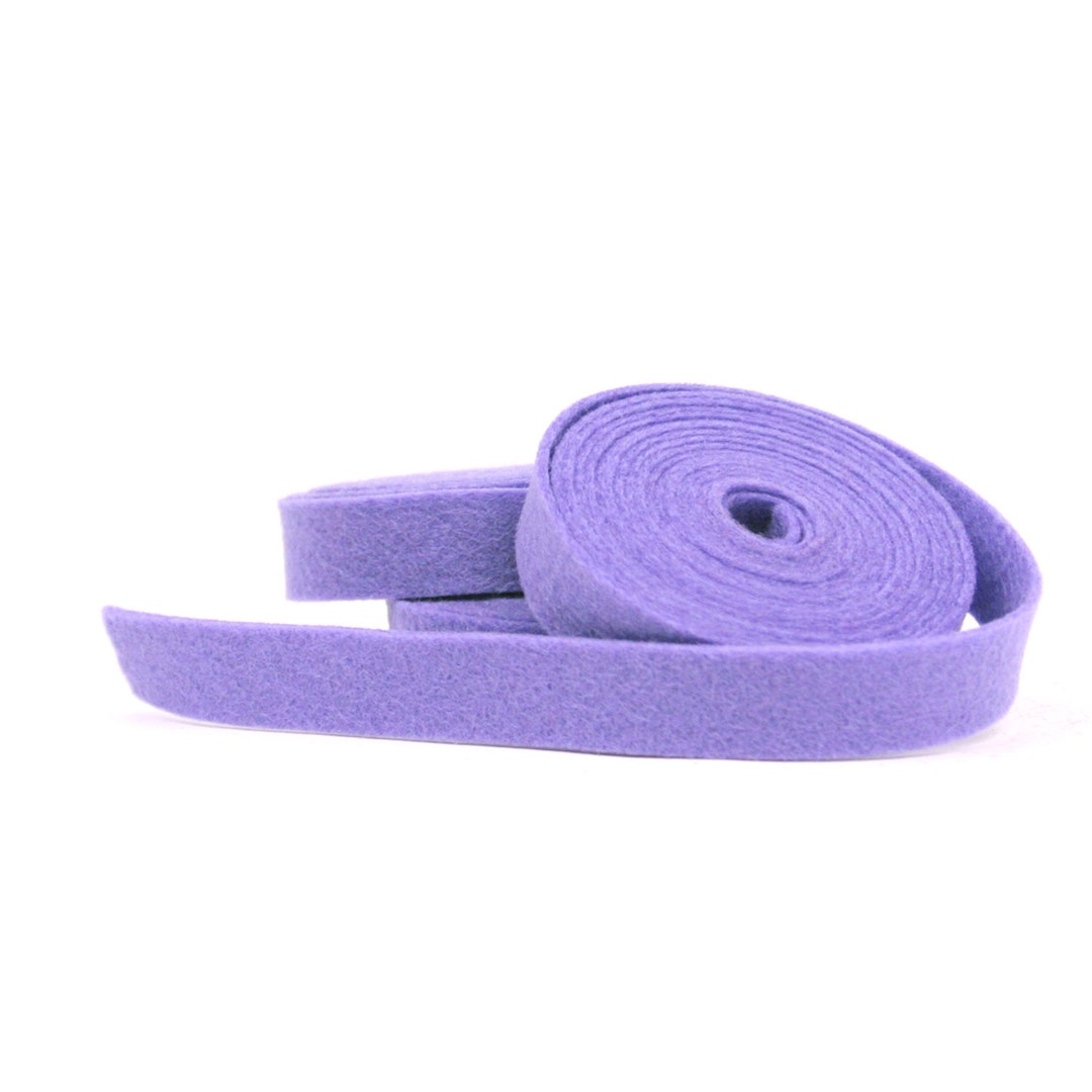 Felt Ribbon Material Wool Felt - 100 Percent Wool Felt Ribbon in Color VIOLET - 1/2 Inch X 2 ...