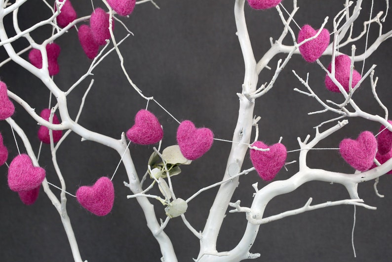 10 count Felt Hearts Wool Felt Hearts Color CANARY YELLOW 3 to 4 cm