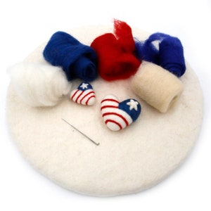 Wool Batting | Variety Pack Wool Roving for Needle Felting | Needle Felting Wool Variety Pack (4th of JULY SET)