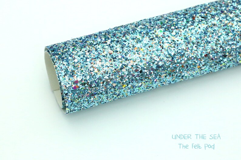 Chunky Glitter Fabric Sheet Blue Glitter DIY Glitter Bows Blue Chunky Glitter Fabric Under The Sea