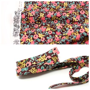 Rifle Paper Garden Party Rosa Burgundy Metallic Fabric