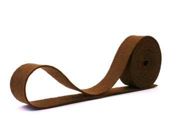 100 Percent Wool Felt Ribbon in color BROWN - 3/4" X 2 Yards - Brown Ribbon